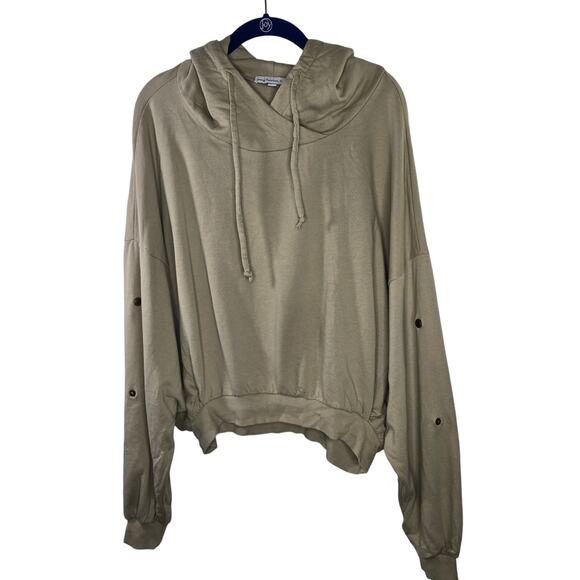 Young Fabulous & Broke Raissa Cropped Snap Sleeve Sweatshirt Hoodie M/L - Picture 1 of 8